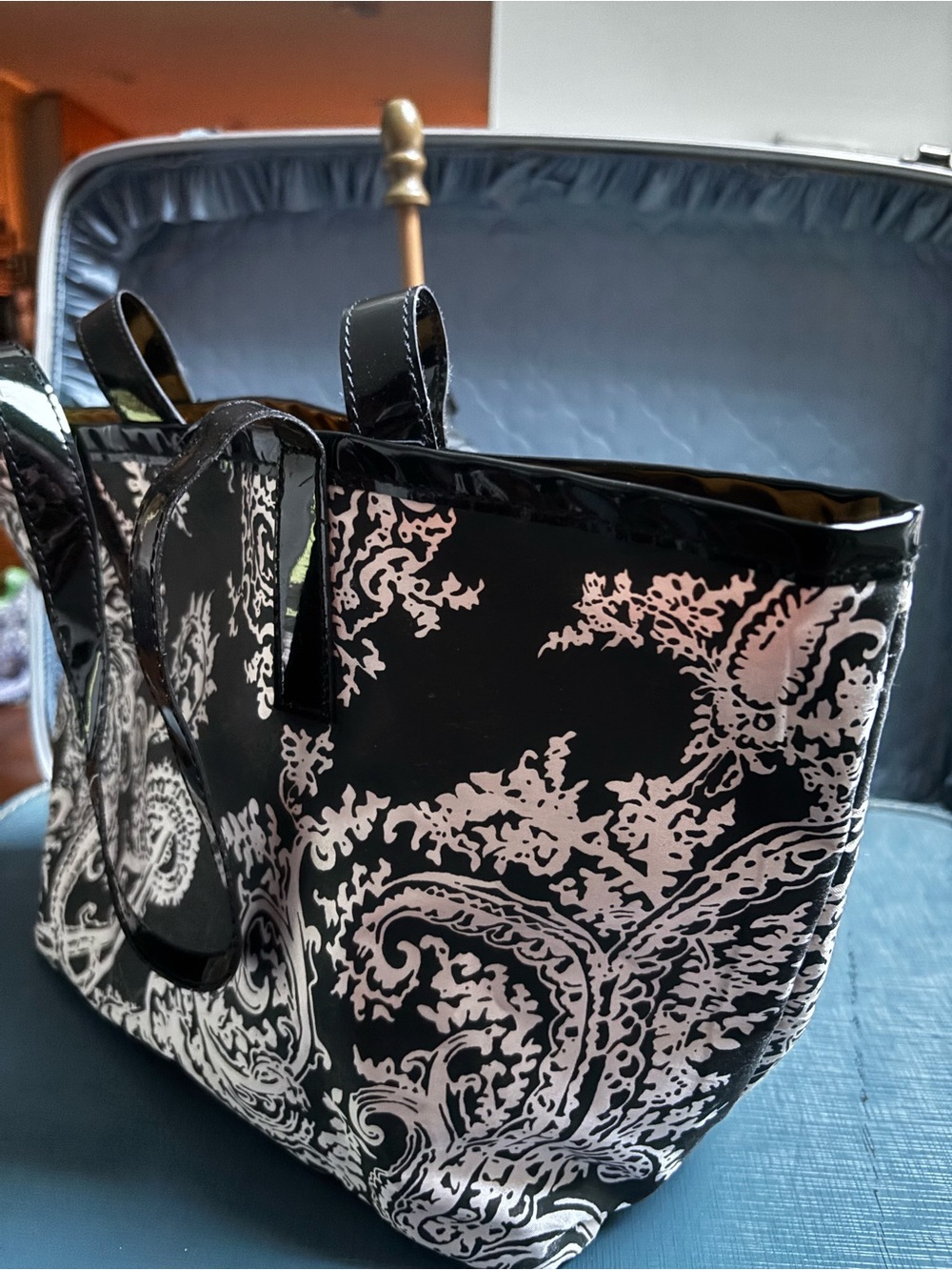 Black and White Paisley Tote Bag - Elegant Everyday Carry